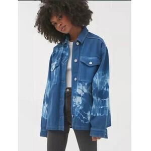 BDG Urban Outfitters Oversized Blue Denim Tie-Dye Jean Jacket Women’s Size Small